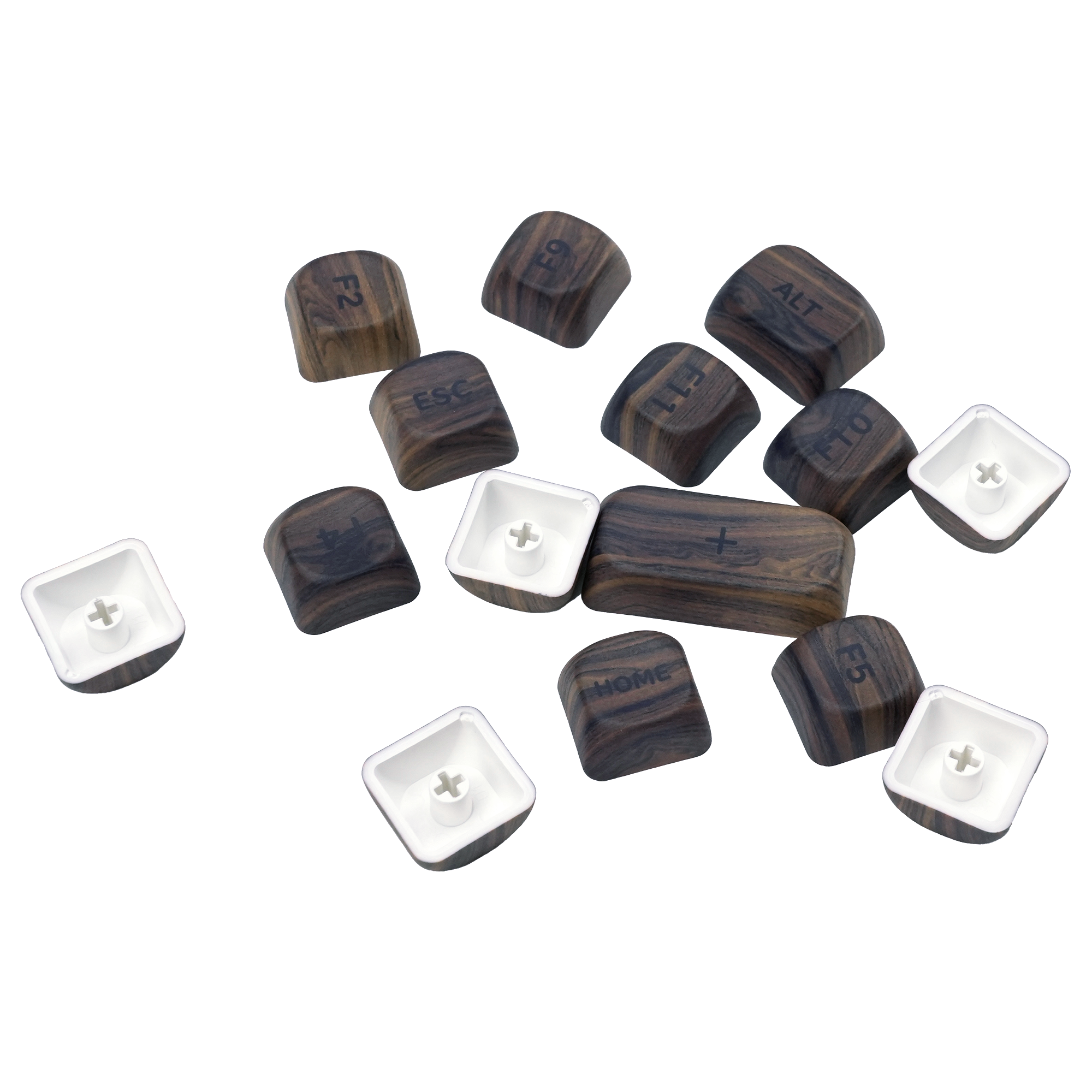 XVX Walnut Texture MOA  Profile Dye-Sublimation PBT 130-Key Keycap Set