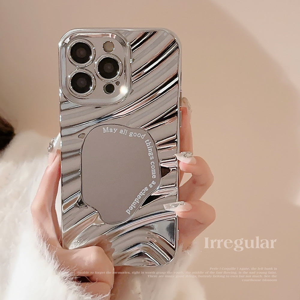 Irregular water ripple iPhone17 iPhone case 14promax mirror 11 advanced sense 16 suitable for Huawei
