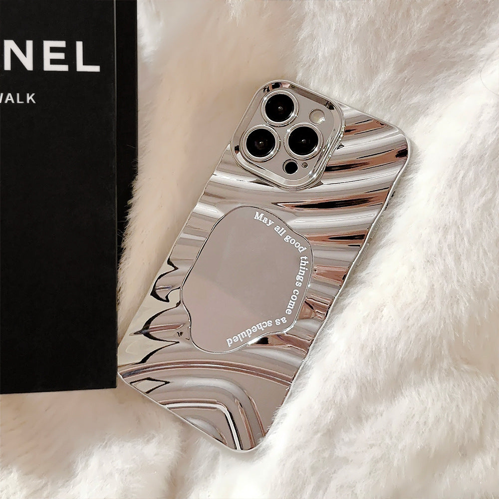 Irregular water ripple iPhone17 iPhone case 14promax mirror 11 advanced sense 16 suitable for Huawei