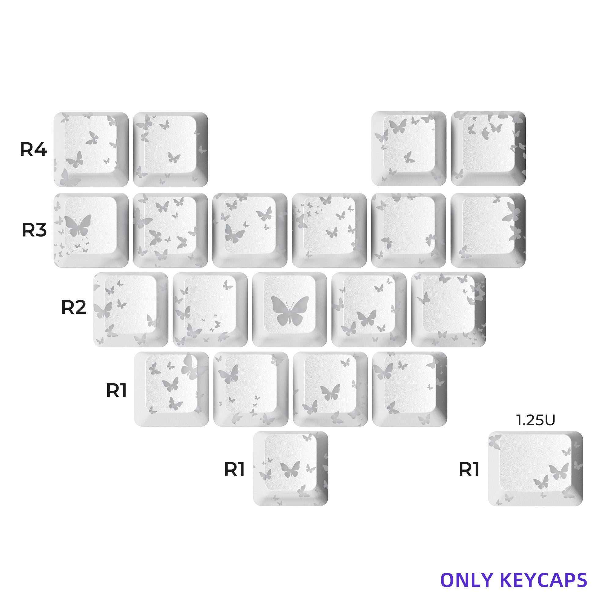 XVX FlutterBloom Heart Layout 21-Key IMD-Tech Keycap Set